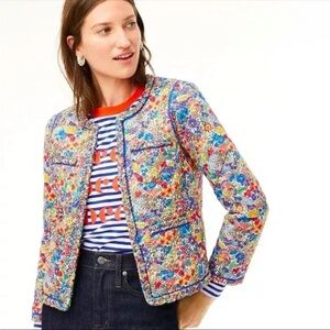 J. Crew Quilted Lady Jacket in Liberty Margaret Annie Print Sz 2